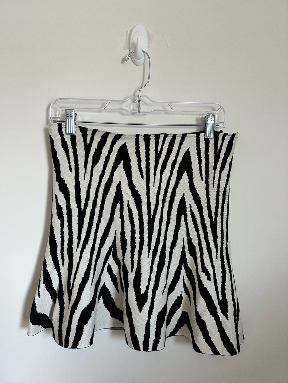 Zebra Print Flared Peplum strapless top